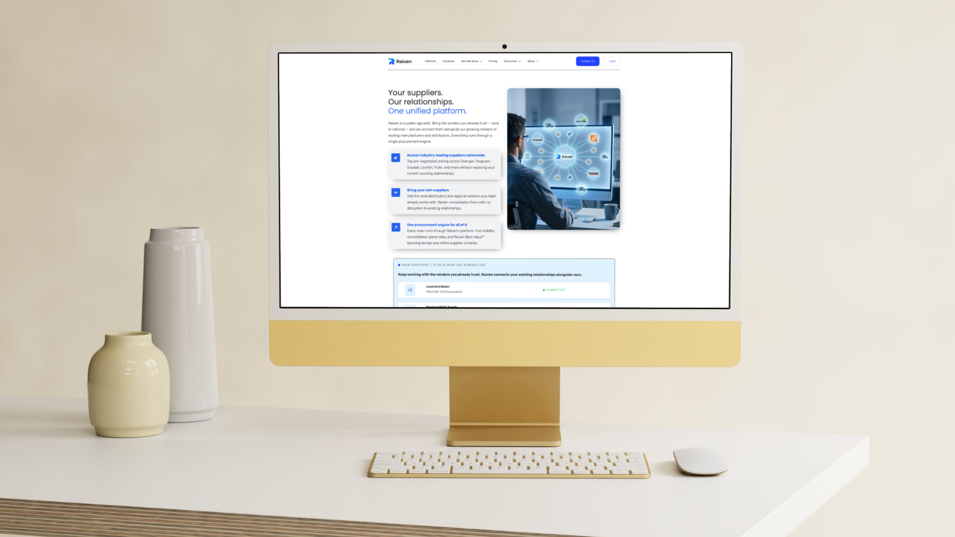 Raiven Website — Homepage detail